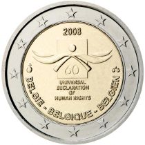2€ Rulla Belgia 2008 Ihmisoikeudet 60v