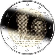 2€ Juhlaraha Luxemburg 2015  Grand-Duke Henry 15v Valtaistuimella