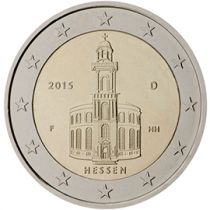 2€ Rullasarja Saksa 2015 (A,D,F,G,J) Hessen ,Paavalin Kirkko
