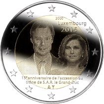 2€ Juhlaraha Luxemburg 2015 Grand-Duke Henry 15v Valtaistuimella
