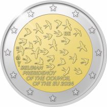 2€ Juhlaraha Belgia 2024 Presidency of the Council of the EU