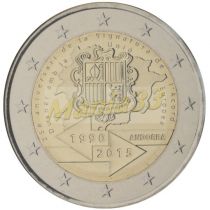 2€ Juhlaraha Andorra 2015 25th anniversary Customs with EU Bu