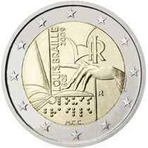 2€ Rulla Italia 2009 Louis Braille