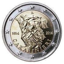 2€ Rulla Italia 2014 Carabinieri 200 years
