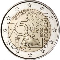 2€ Juhlaraha Luxemburg 2025 75 vuotta Schumanin julistuksesta