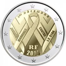 2€ Juhlaraha Ranska 2014 World AIDS Day