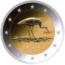 2€ Juhlaraha Latvia Stork