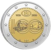 2€ Juhlaraha Belgia 2026 Rautatiet 100v
