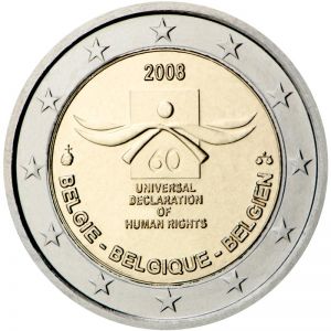 2€ Juhlaraha Belgia Ihmisoikeudet 60v