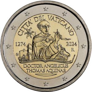 2€ Juhlaraha Vatikaani 2024 Thomas Aquinas