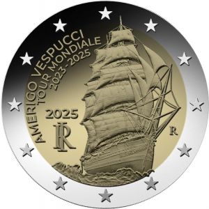 2€ Italia 2025 Amerigo Vespucci