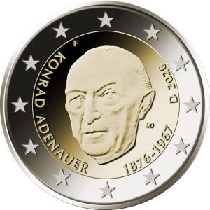 2€ Juhlaraha Saksa 2026 Konrad Adenauer (A,D,F,G,J)
