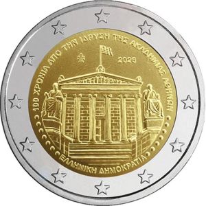 2€ Juhlaraha Kreikka 2026 Ateenan Akatemia