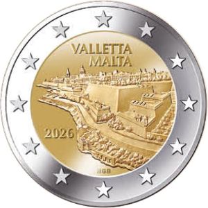 2€ Juhlaraha Malta 2026 Valletta