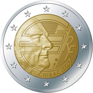 2€ Rulla Ranska 2022 Jacques Chirac