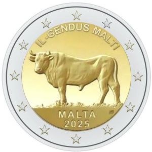 2€ Juhlaraha Malta 2025 Härkä