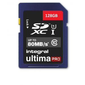 Integral SDXC 128GB Class 10 U-Pro UHS-I U1 80MB/s Read